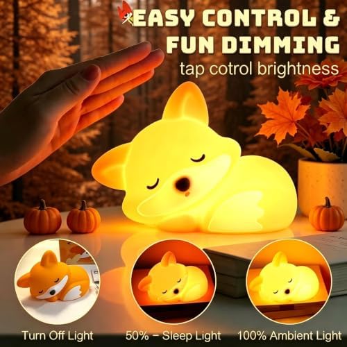 YR YRHH-PET Cute Fox Lamp, Squishy Animal Night Light, Kids Baby Fox Gifts