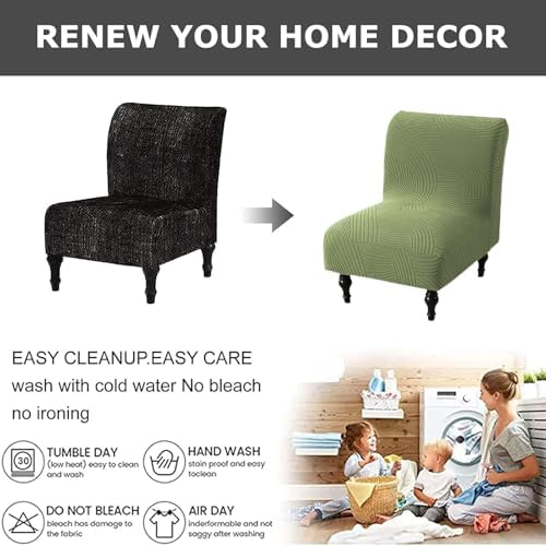 Eco-Ancheng Armless Chair Slipcover Removable Armless Accent Chairs Covers Washable Armless Slipper Chair Slipcover Printed Armless Chair Furniture Protector Covers for Living Dining Room Hotel,22
