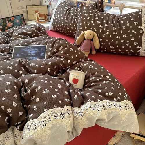 Cottagecore Full Size Duvet Cover Set with 2 Pillowcases,80"×90"