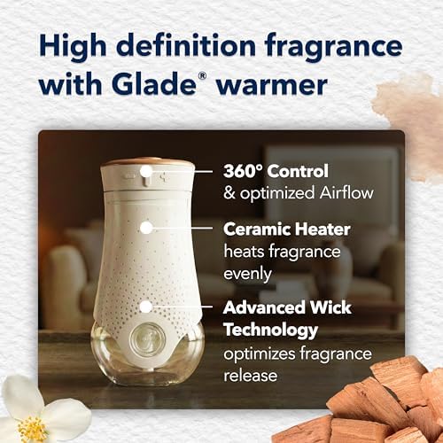 Glade PlugIns Refills Air Freshener, Scented and Essential Oils for Home and Bathroom, Cashmere Woods, 3.35 Fl Oz, 5 Count
