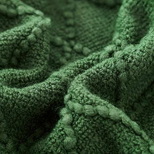 BOURINA Green Throw Blanket 60x80 Inch Boho Knitted Soft Throw Sofa Blanket