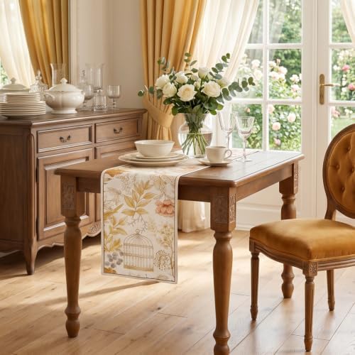 patdrea Designer French Print Long Table Runner,12"X118"