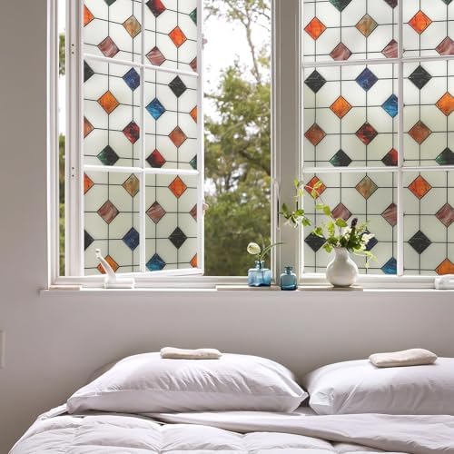 DKTIE Window Privacy Film Frosted Glass Static Cling 11.8in X 78.7in