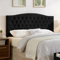 24KF Upholstered Tufted Button Wall Mounted Velvet Headboard,Comfortable Fashional Headboard Queen/Full Size,6058-Q-Black