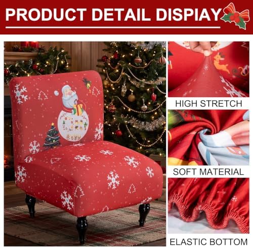Accent Chair Cover Christmas Armless Chair Cover Slipper Chair Slipcover