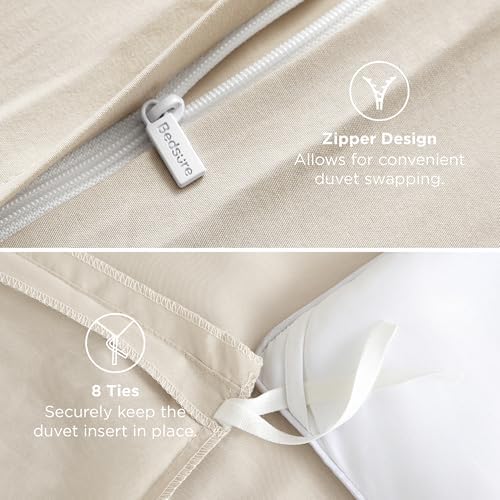 Bedsure Duvet Cover King Size, 1Pc Soft Double Brushed Bedding, Beige