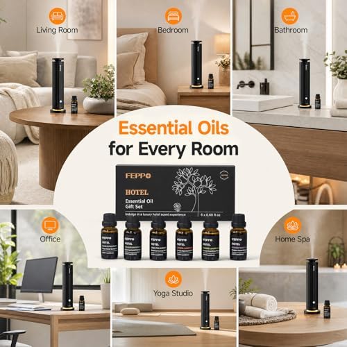 FEPPO Hotel Diffuser Oils Gift Set, 6 Luxury Fragrance Oil - 0.68fl oz x 6