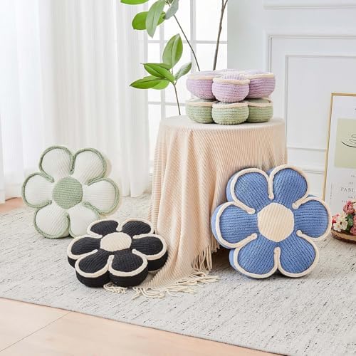Kcvvcr Flower Pillow, Soft Flower Decorative Throw Pillow, Cute Daisy Flower Shaped Seating Floor Cushion Room Décor Plush Pillows for Sofa Couch Bed (13.7 Inch, Lavender)