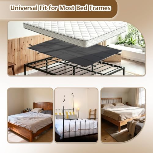 Bunkie Board King Size (76x80) Premium 10mm Heavy Duty Anti-Sag Mattress Support Board Noise Minimizing,Moisture Resistant Fits Metal FramesPlatform Beds (Black)