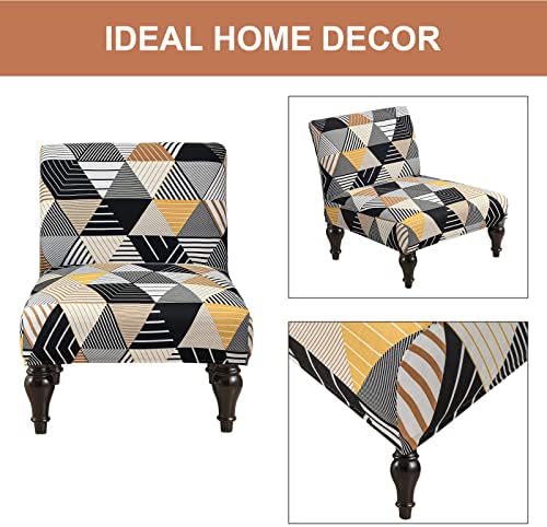 Eco-Ancheng Armless Chair Slipcover Removable Armless Accent Chairs Covers Washable Armless Slipper Chair Slipcover Printed Armless Chair Furniture Protector Covers for Living Dining Room Hotel