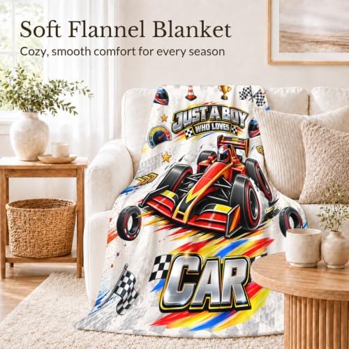 Racing Car Blanket for Boys, Blanket Gifts for Kids Car Lovers