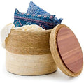18'' Boho Pouf Storage Ottomans Natural Straw Rustic Handmade Lounge Pouffe