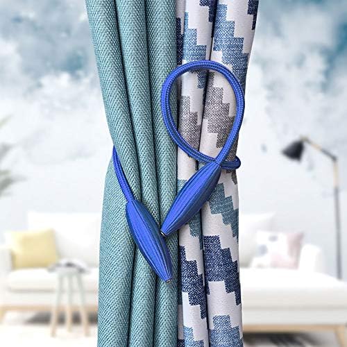 NICEEC 2 Pack DIY Curtain Tiebacks Clips Crystal Decorative Creative Twist Drape Tie Backs European Style Random Modelling Curtain Holdbacks for Home Kitchen Office Window Drapery (Royal Blue)