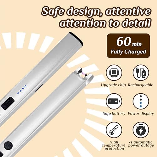 2 PCS Candle Lighter,Windproof Flameless Rechargeable Electric Lighter