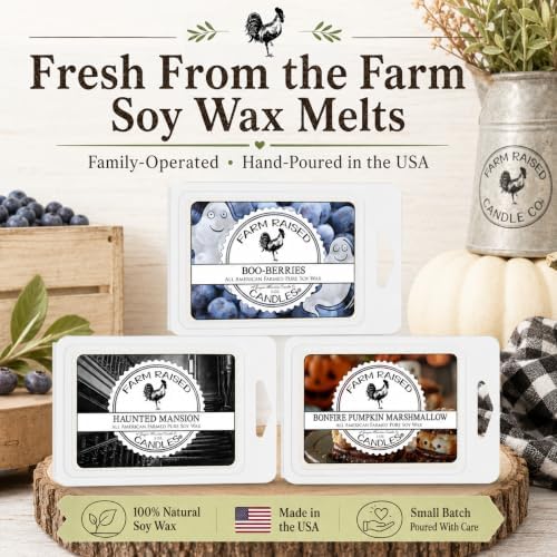 Halloween Spooky 3 Pack Soy Wax Melts - Farm Raised Candles - USA Made - 9 oz