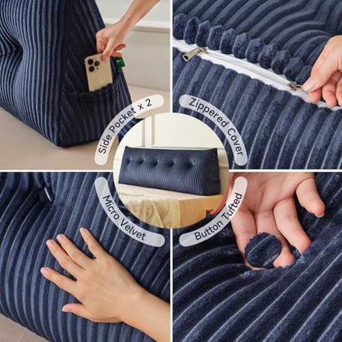 Z-hom Large Headboard Pillow King,NO ROLL Pillow, Wedge Pillow Headboard