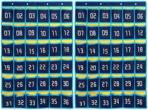 Loghot 36 Numbered Pockets Classroom Pocket Chart for Cell Phone Holder