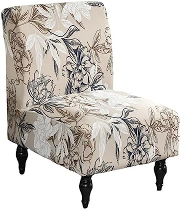 Eco-Ancheng Armless Chair Slipcover Removable Armless Accent Chairs Covers Washable Armless Slipper Chair Slipcover Printed Armless Chair Furniture Protector Covers for Living Dining Room Hotel