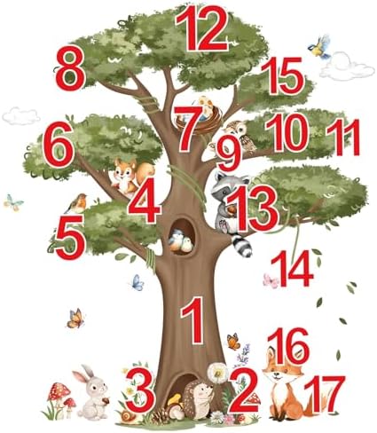decalmile Woodland Animals Tree Forest Animal Fox Wall Decals Stickers (XL)
