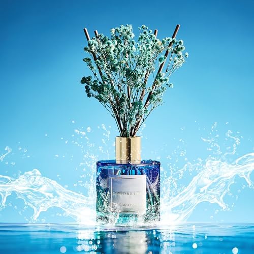 COCORRÍNA Reed Diffuser - Niagara Falls 6.7 Fl.oz Reed Diffuser Set with 8 Sticks & Preserved Baby's Breath, Reed Diffuser for Home Bathroom Shelf Decor