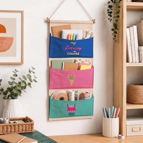 3-Pocket Hanging Wall Organizer, Birthday Cruise Design for Playroom