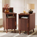 Huuger Narrow Nightstand with Charging Station, USB-C Port