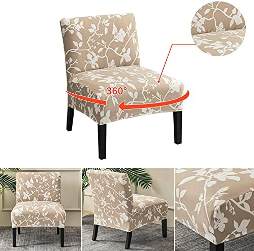 Eco-Ancheng Armless Chair Slipcover Removable Armless Accent Chairs Covers Washable Armless Slipper Chair Slipcover Printed Armless Chair Furniture Protector Covers for Living Dining Room Hotel