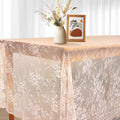 Fowecelt 5 Pcs Ivory Lace Tablecloth 60 X120 Inches Vintage Tablecloth Sheer Overlay Rectangle Floral Embroidered Lace Table Cloths for Rustic Boho Wedding Bridal Shower Party Reception Decoration