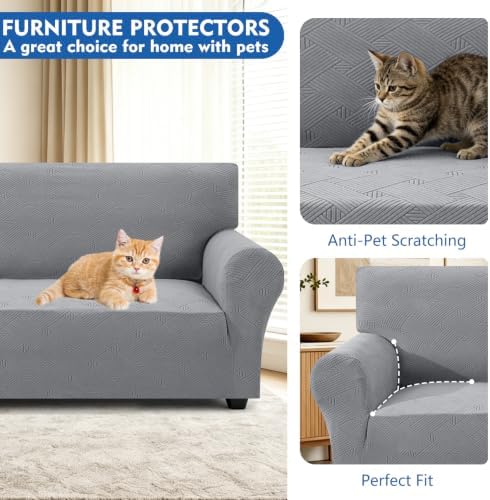 XINEAGE XL Sofa Slipcover Pet Friendly, Stretch Couch Cover,Light Gray