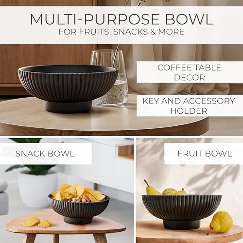 KIBAGA Decorative Concrete Fruit Bowl for Kitchen or Table - Large Key Bowl