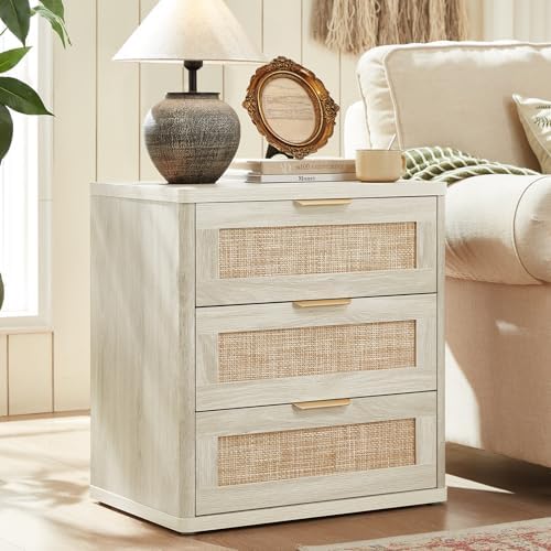 LEYAOYAO Rattan 23" Nightstands with Drawers for Bedroom