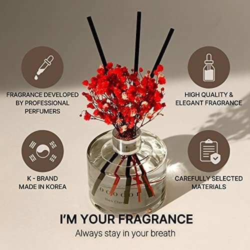 COCODOR Reed Diffuser Set with Preserved Baby's Breath with Sticks/April Breeze / 6.7oz / Scent Fragrance Oil Diffuser for Bedroom Bathroom Home Decor
