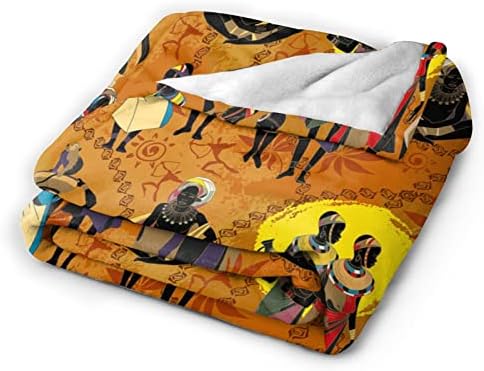 Black Women Fleece Throw Blanket Ultra Soft Cozy Ethnic African American Decorative Flannel Blanket for Home Bed Couch Chair Travel 80x60in