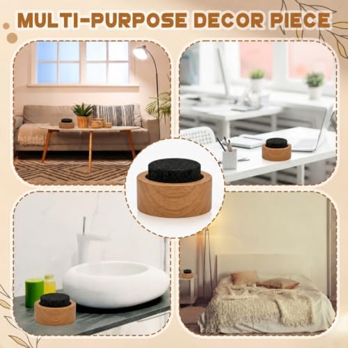 Chunful 4 Pcs Lava Rock Passive Diffuser for Essential Oils, Walnut Wood
