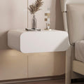 Floating Nightstand with Drawers, Wall Mounted Nightstand, Floating Bedside Table, Solid Wood Wall Nightstand, Floating Drawers for Bedroom Bathroom(White,17.7 * 15.8 * 7.9in)