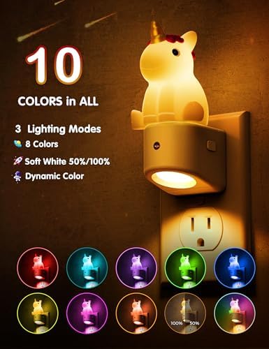 L LOHAS LED Plug-in Night Light, Kids, Cute Color Changing LED Night Light