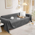 MEETSKY Couch Covers Blanket Sofa Covers for 3 Cushion Couch Protector Covers Universal Fit for Couch 3 Seat Thick Washable Modern Decor for Living Room, 91" x 118", Charcoal Gray