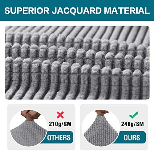 Turquoize Stretch Armrest Covers for Chairs and Sofas Couch Arm Covers for Sofa Spandex Jacquard Armrest Cover Anti-Slip Furniture Protector Washable Armchair Slipcovers for Recliner Set of 4, Dove