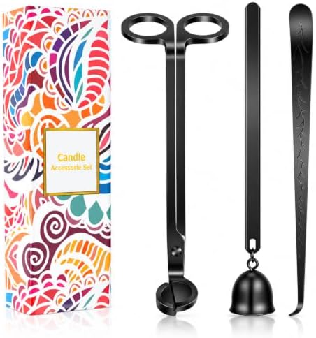Saiveina 3 in 1 Candle Wick Trimmer Set, Candle Snuffer Dipper Wick Cutter