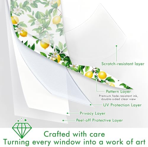 SOMWISE Frosted Window Privacy Film, Decorative Sun Heat Blocking, Anti UV