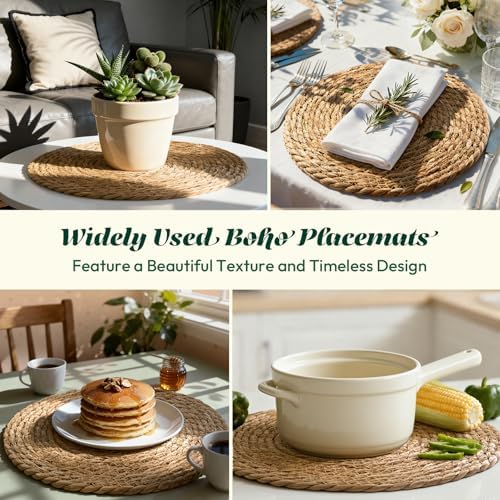 13" Round Woven Placemats Set of 12, Plate Chargers for Dining Table