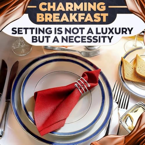 8 Pcs Silver Napkin Rings, Round Metal, Reusable, 1.83 in Diameter
