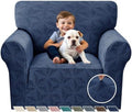 YEMYHOM 1 Piece Stretch Chair Sofa Slipcovers Couch Covers for 1 Seat, Jacquard Armchair Covers with Non-Slip Elastic Bottom, Thickened Furniture Protector for Dogs Pets kids (Small, Navy）