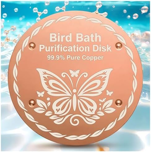 OICEME Bird Bath Purification Disk Pure Copper Outside Birdbath Outdoor Hummingbird Water Fountain Solar Power Window Feeder Stand Nectar Food Pole House Hanging Birdhouse Accessories