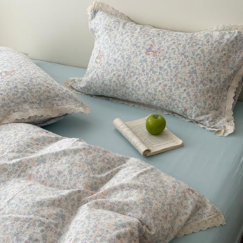 Queen Size Gauze Duvet Cover 90"×90",100% Cotton Bedding Set 3 Pcs