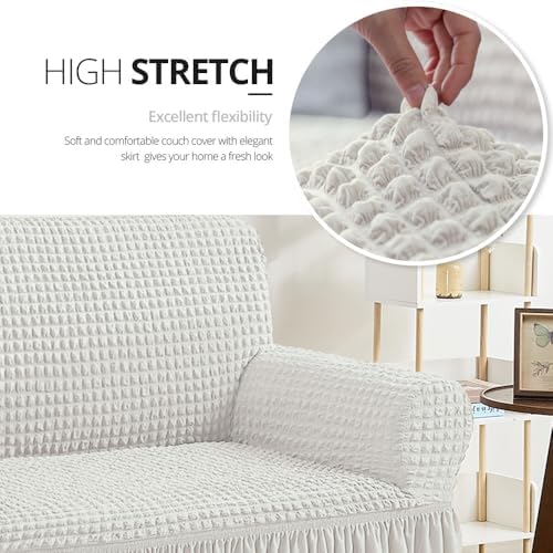 NICEEC Loveseat Covers Washable Love Seat Couch Covers Slipcover with Skirt