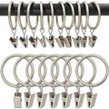 100 Pack Metal Curtain Rings with Clips, 1.5 in ID, Matte Silver