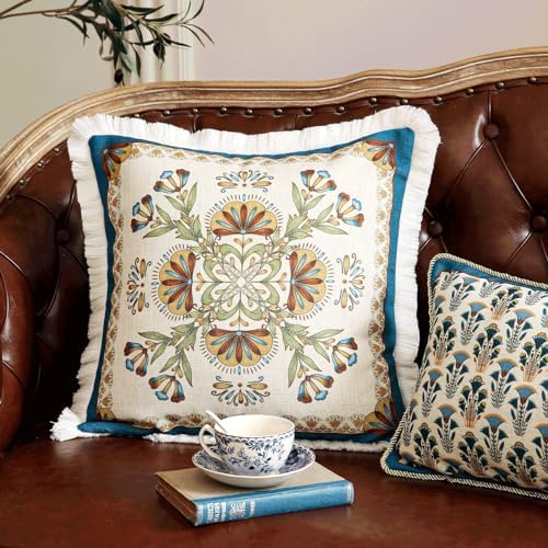 patdrea Designer Vintage Floral Throw Pillow Cover,18"x18",Set of 2