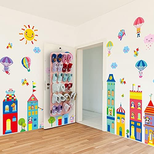 PACMAXI Over The Door Shoes Organizer for 12 Pairs of Baby Shoes Boys Girl