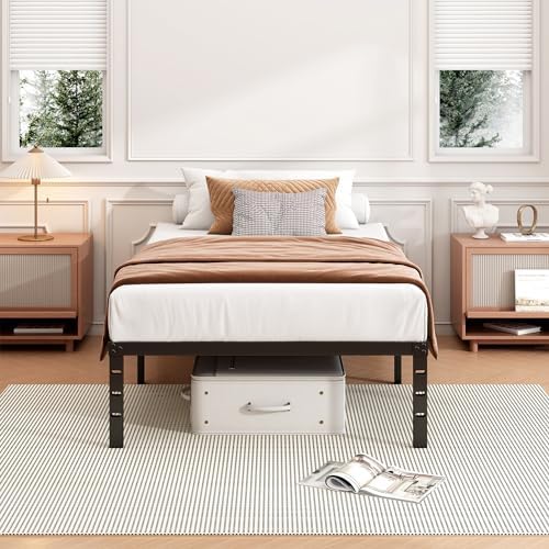 Hafenpo 12 Inch Twin Bed Frame, Under Bed Storage, Black